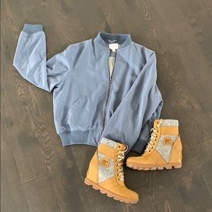 Dusty Blue Bomber Jacket